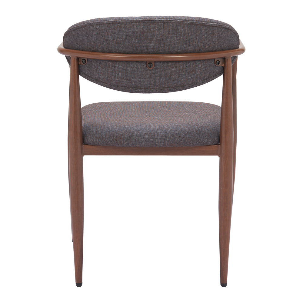 Silla Comercial para Comedor de Empresa - ZUO ZENS - Gris Trufa - Asiento y Respaldo Tapizados en Tejido Texturizado