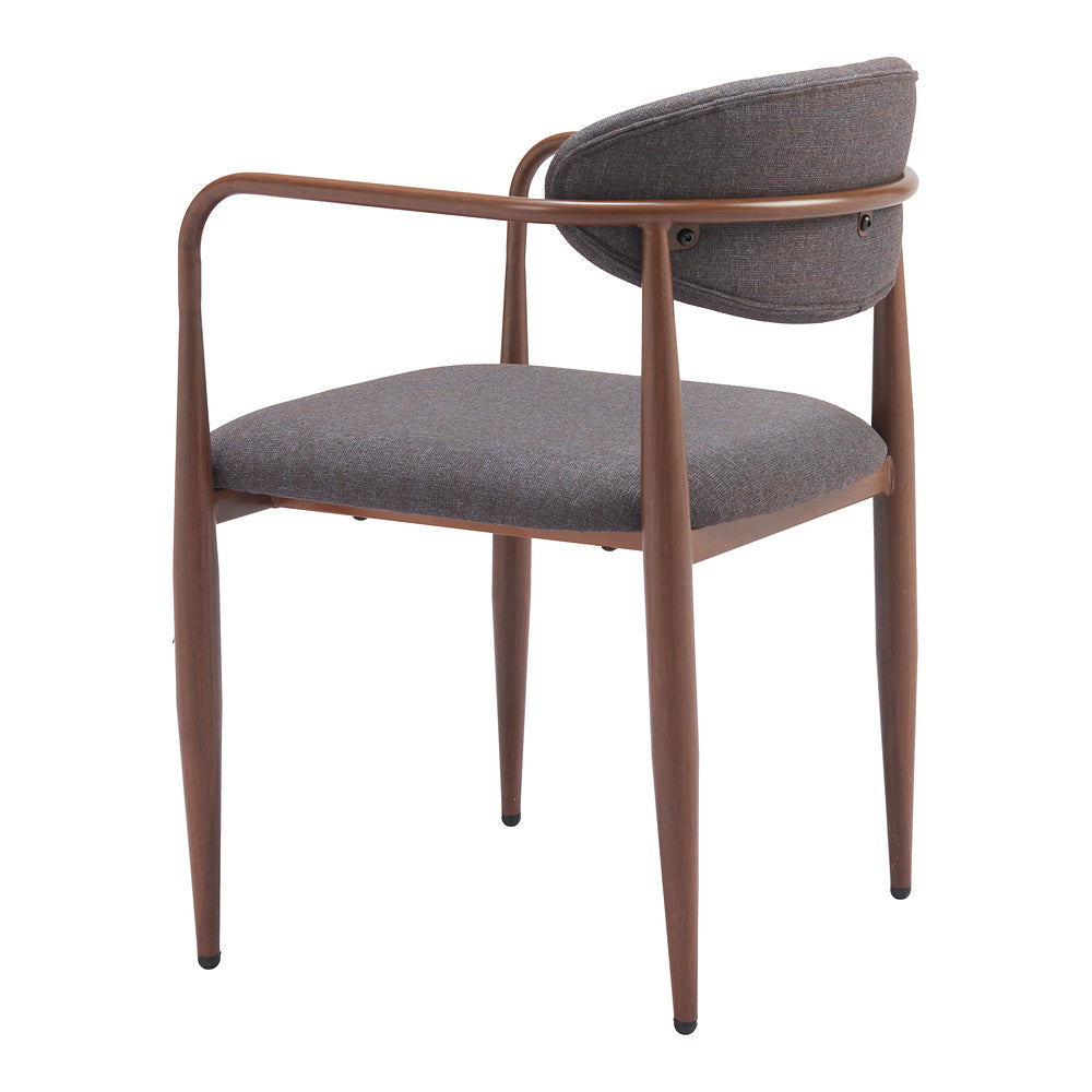 Silla Comercial para Comedor de Empresa - ZUO ZENS - Gris Trufa - Asiento y Respaldo Tapizados en Tejido Texturizado