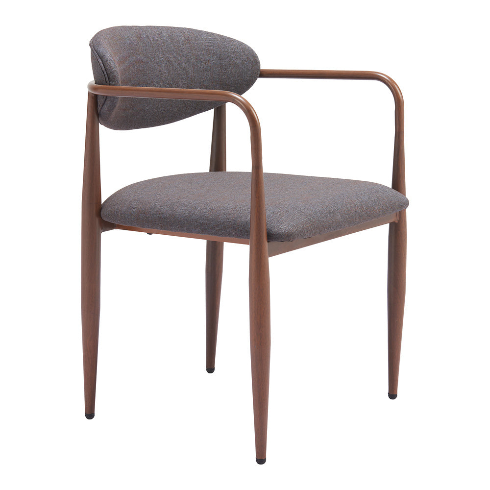 Silla Comercial para Comedor de Empresa - ZUO ZENS - Gris Trufa - Asiento y Respaldo Tapizados en Tejido Texturizado