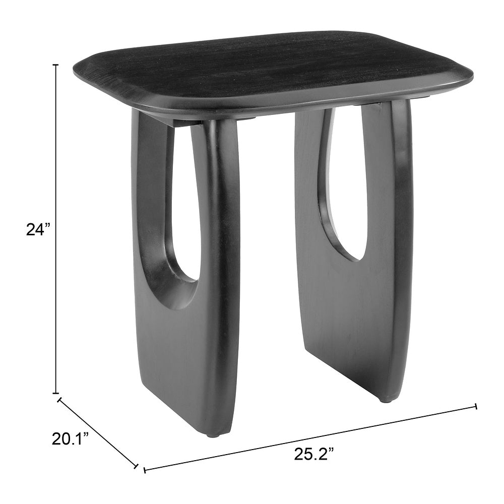Mesa Decorativa para Consultorio - ZUO ARASAN - Negro - Cubierta de Madera de Acacia Pintada y Estructura de Madera de Acacia