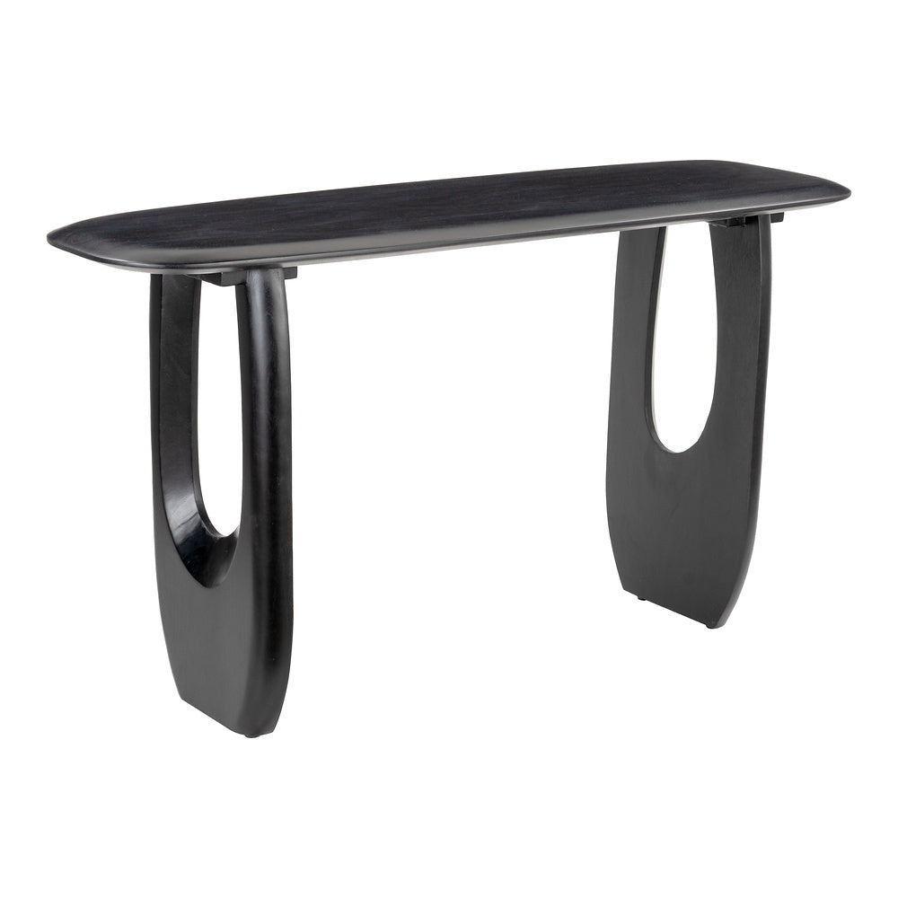 Mesa Consola para Coworking - ZUO ARASAN - Negro - Cubierta de Madera de Acacia Pintada y Estructura de Madera de Acacia