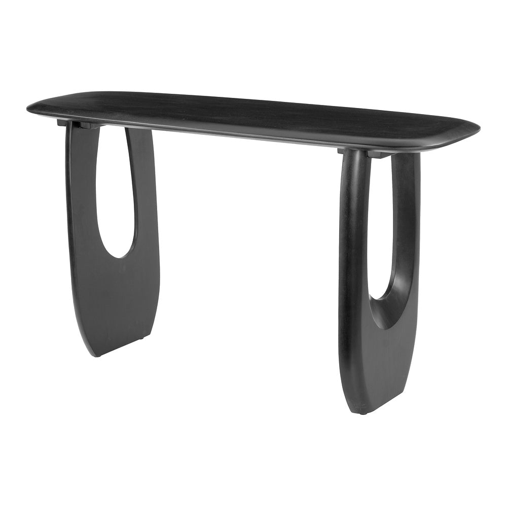 Mesa Consola para Coworking - ZUO ARASAN - Negro - Cubierta de Madera de Acacia Pintada y Estructura de Madera de Acacia