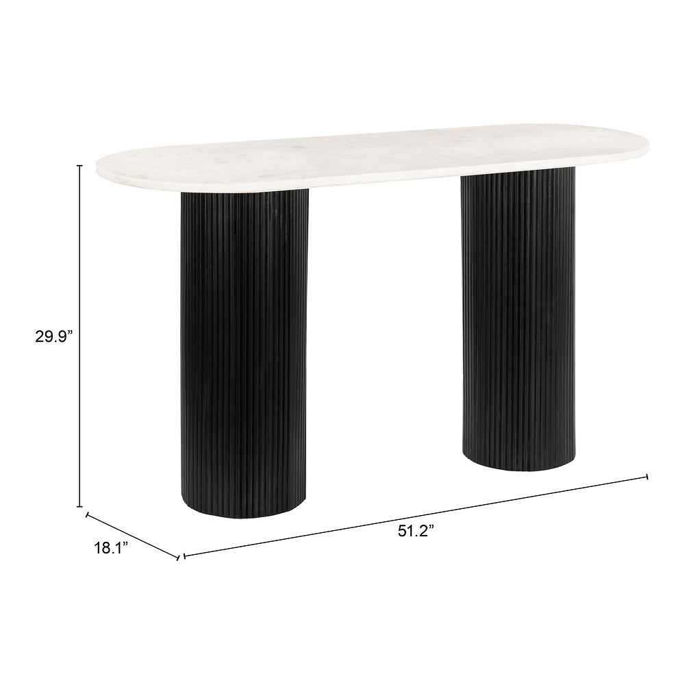 Mesa Consola para Lobby de Hotel - ZUO IZOLA - Varios Colores - Cubierta de Mármol Natural y Estructura de MDF
