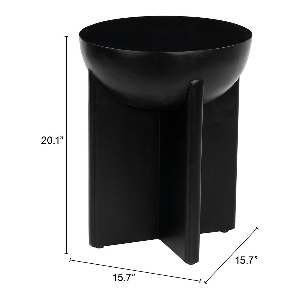 Mesa Auxiliar para Habitación de Hotel - ZUO TUME - Negro - Cubierta de Madera de Mango Pintada y Estructura de Madera de Mango