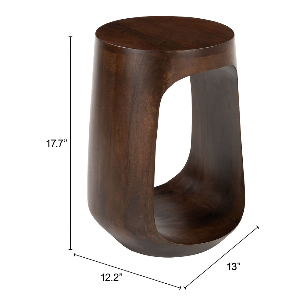 Mesa Auxiliar para Lobby de Hotel - ZUO OKNO - Nogal - Estructura y Cubierta en Madera de Mango