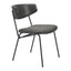 Silla Comercial para Food Court - ZUO CHARON - Varios Colores - Asiento y Respaldo Tapizados en Piel Sintética - Negro Vintage