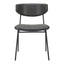 Silla Comercial para Food Court - ZUO CHARON - Varios Colores - Asiento y Respaldo Tapizados en Piel Sintética - Negro Vintage