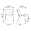 Silla Comercial para Food Court - ZUO CHARON - Varios Colores - Asiento y Respaldo Tapizados en Piel Sintética - Negro Vintage