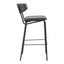 Banco Alto para Cantina - ZUO CHARON - Varios Colores - Asiento y Respaldo Tapizados en Piel Sintética - Negro Vintage