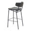 Banco Alto para Cantina - ZUO CHARON - Varios Colores - Asiento y Respaldo Tapizados en Piel Sintética - Negro Vintage