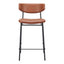 Banco Mostrador para Pub - ZUO CHARON - Varios Colores - Asiento y Respaldo Tapizados en Piel Sintética - Vintage Café