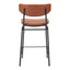 Banco Mostrador para Pub - ZUO CHARON - Varios Colores - Asiento y Respaldo Tapizados en Piel Sintética - Vintage Café