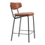 Banco Mostrador para Pub - ZUO CHARON - Varios Colores - Asiento y Respaldo Tapizados en Piel Sintética - Vintage Café