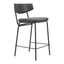 Banco Mostrador para Pub - ZUO CHARON - Varios Colores - Asiento y Respaldo Tapizados en Piel Sintética - Negro Vintage