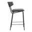 Banco Mostrador para Pub - ZUO CHARON - Varios Colores - Asiento y Respaldo Tapizados en Piel Sintética - Negro Vintage