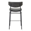 Banco Mostrador para Pub - ZUO CHARON - Varios Colores - Asiento y Respaldo Tapizados en Piel Sintética - Negro Vintage