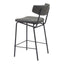 Banco Mostrador para Pub - ZUO CHARON - Varios Colores - Asiento y Respaldo Tapizados en Piel Sintética - Negro Vintage