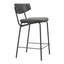 Banco Mostrador para Pub - ZUO CHARON - Varios Colores - Asiento y Respaldo Tapizados en Piel Sintética - Negro Vintage