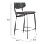 Banco Mostrador para Pub - ZUO CHARON - Varios Colores - Asiento y Respaldo Tapizados en Piel Sintética - Negro Vintage