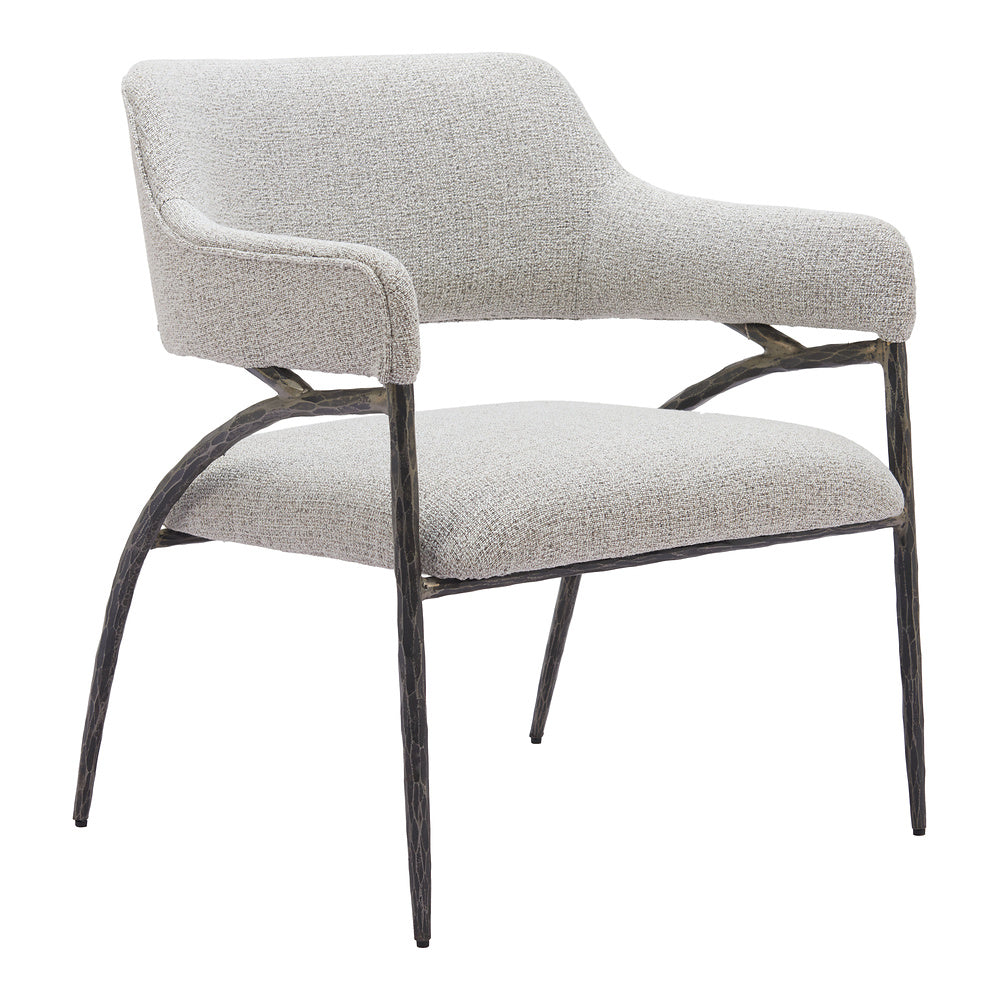 Sillón Ocasional para Salón de Belleza - ZUO VESTERBORO - Gris - Asiento y Respaldo Tapizados en Tejido Texturizado