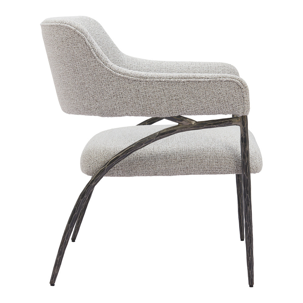 Sillón Ocasional para Salón de Belleza - ZUO VESTERBORO - Gris - Asiento y Respaldo Tapizados en Tejido Texturizado