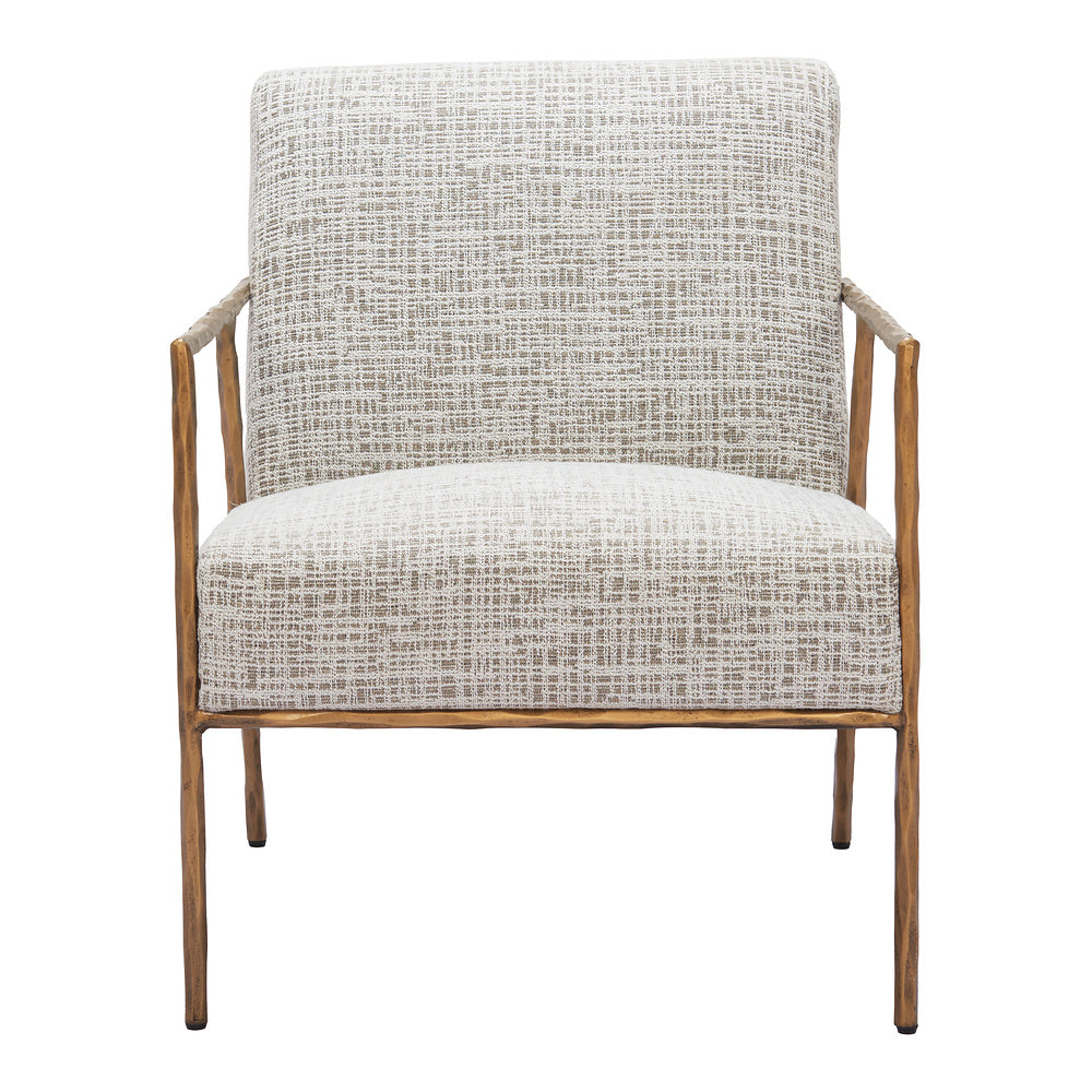 Sillón Ocasional para Sala de Espera - ZUO NORREBRO - Beige Escarcha - Asiento y Respaldo Tapizados en Tejido Texturizado