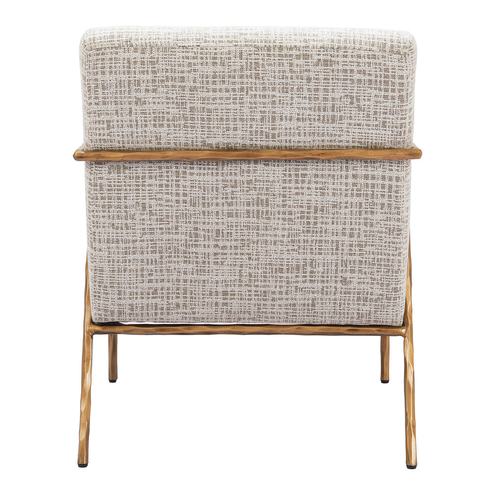 Sillón Ocasional para Sala de Espera - ZUO NORREBRO - Beige Escarcha - Asiento y Respaldo Tapizados en Tejido Texturizado