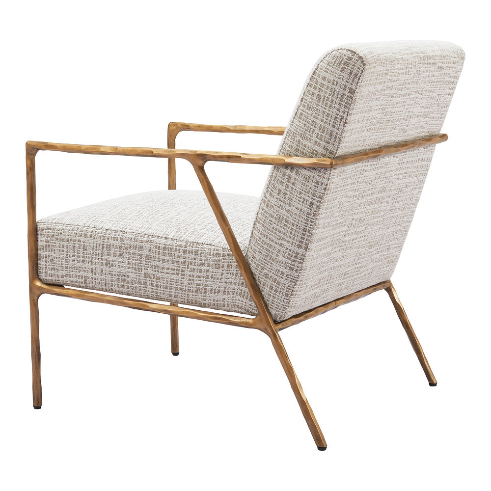 Sillón Ocasional para Sala de Espera - ZUO NORREBRO - Beige Escarcha - Asiento y Respaldo Tapizados en Tejido Texturizado