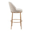 Banco Alto para Pub - ZUO NORDHAVN - Varios Colores - Asiento y Respaldo Tapizados en Tejido Texturizado - Beige y Dorado