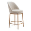 Banco Mostrador para Restaurante - ZUO NORDHAVN - Varios Colores - Asiento y Respaldo Tapizados en Tejido Texturizado - Beige y Dorado