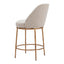 Banco Mostrador para Restaurante - ZUO NORDHAVN - Varios Colores - Asiento y Respaldo Tapizados en Tejido Texturizado - Beige y Dorado