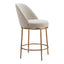 Banco Mostrador para Restaurante - ZUO NORDHAVN - Varios Colores - Asiento y Respaldo Tapizados en Tejido Texturizado - Beige y Dorado