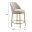 Banco Mostrador para Restaurante - ZUO NORDHAVN - Varios Colores - Asiento y Respaldo Tapizados en Tejido Texturizado - Beige y Dorado
