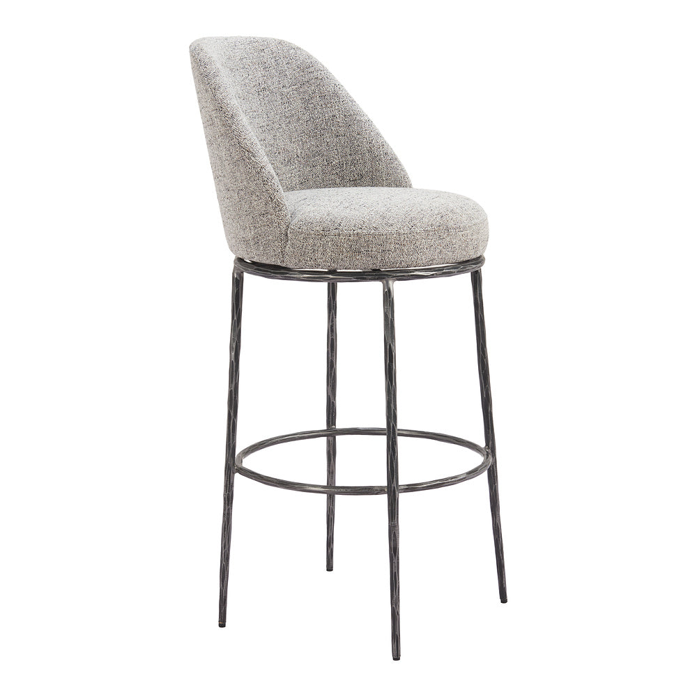 Banco Alto para Pub - ZUO NORDHAVN - Varios Colores - Asiento y Respaldo Tapizados en Tejido Texturizado - Gris