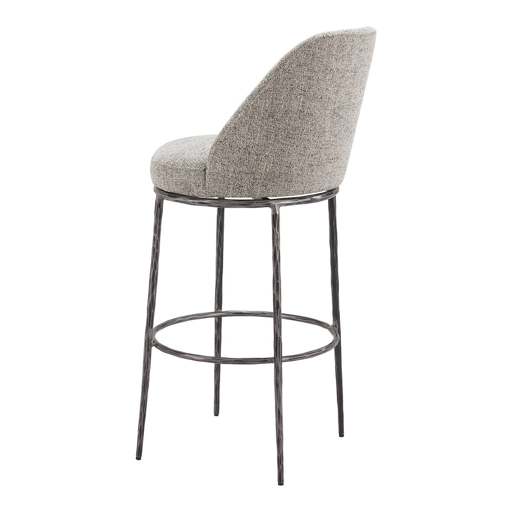 Banco Alto para Pub - ZUO NORDHAVN - Varios Colores - Asiento y Respaldo Tapizados en Tejido Texturizado - Gris