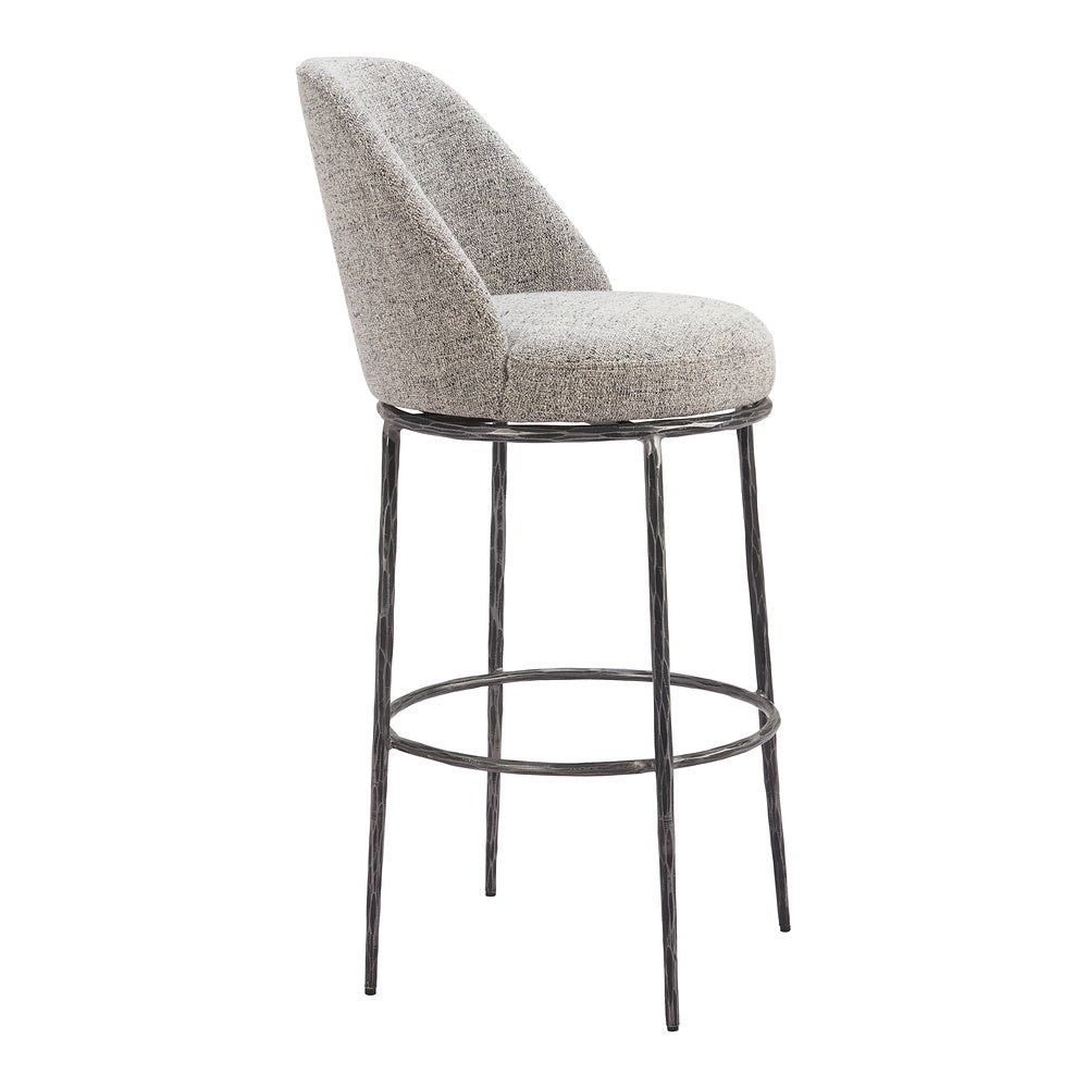 Banco Alto para Pub - ZUO NORDHAVN - Varios Colores - Asiento y Respaldo Tapizados en Tejido Texturizado - Gris