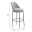 Banco Alto para Pub - ZUO NORDHAVN - Varios Colores - Asiento y Respaldo Tapizados en Tejido Texturizado - Gris