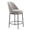 Banco Mostrador para Restaurante - ZUO NORDHAVN - Varios Colores - Asiento y Respaldo Tapizados en Tejido Texturizado - Gris