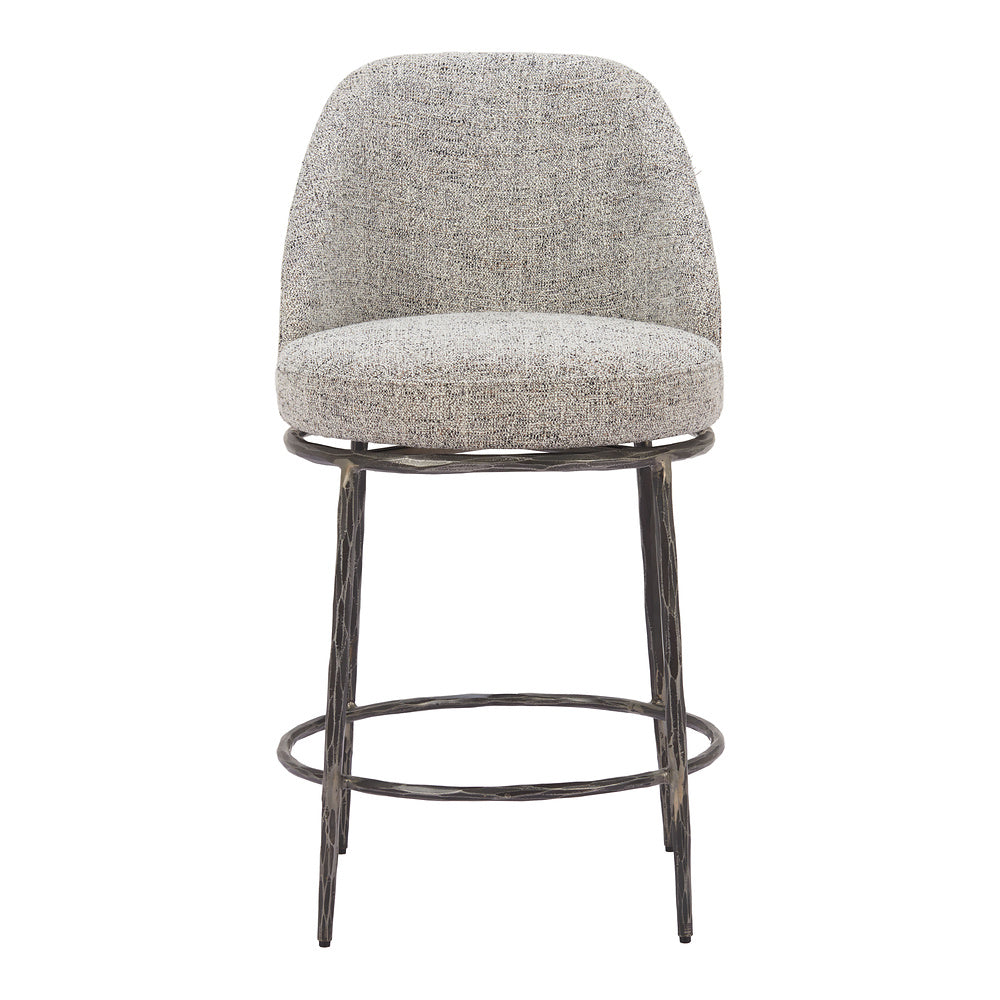 Banco Mostrador para Restaurante - ZUO NORDHAVN - Varios Colores - Asiento y Respaldo Tapizados en Tejido Texturizado - Gris