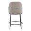 Banco Mostrador para Restaurante - ZUO NORDHAVN - Varios Colores - Asiento y Respaldo Tapizados en Tejido Texturizado - Gris