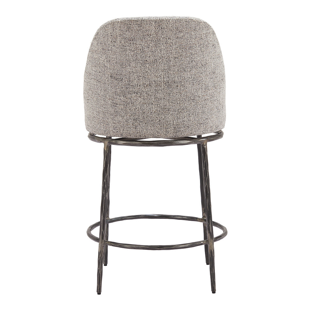 Banco Mostrador para Restaurante - ZUO NORDHAVN - Varios Colores - Asiento y Respaldo Tapizados en Tejido Texturizado - Gris
