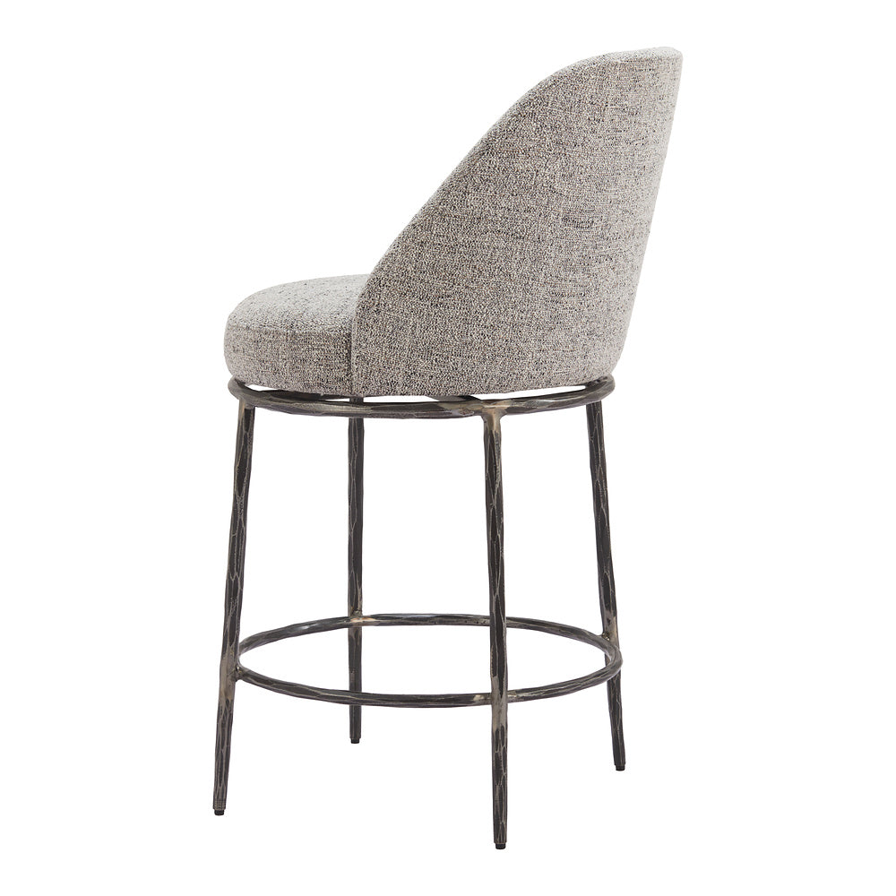 Banco Mostrador para Restaurante - ZUO NORDHAVN - Varios Colores - Asiento y Respaldo Tapizados en Tejido Texturizado - Gris