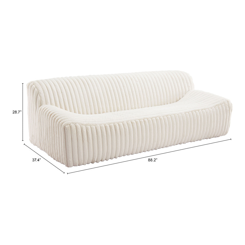 Sofá para Spa 3 Plazas - ZUO OSTERBRO - Crema - Asiento y Respaldo Tapizados