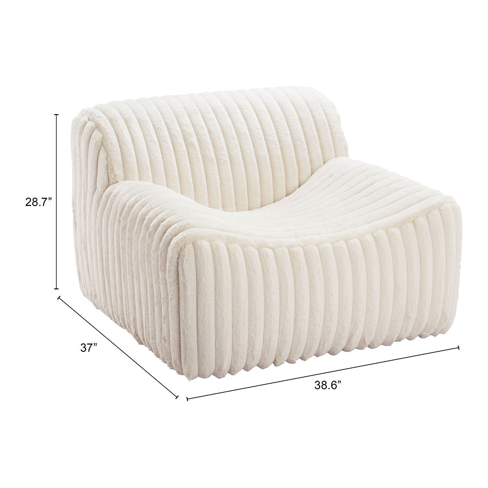 Sillón Ocasional para Recepción - ZUO OSTERBRO - Crema - Asiento y Respaldo Tapizados