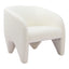 Sillón Ocasional para Recepción - ZUO LOPTA - Blanco - Asiento y Respaldo Tapizados en Tela Tipo Borrego