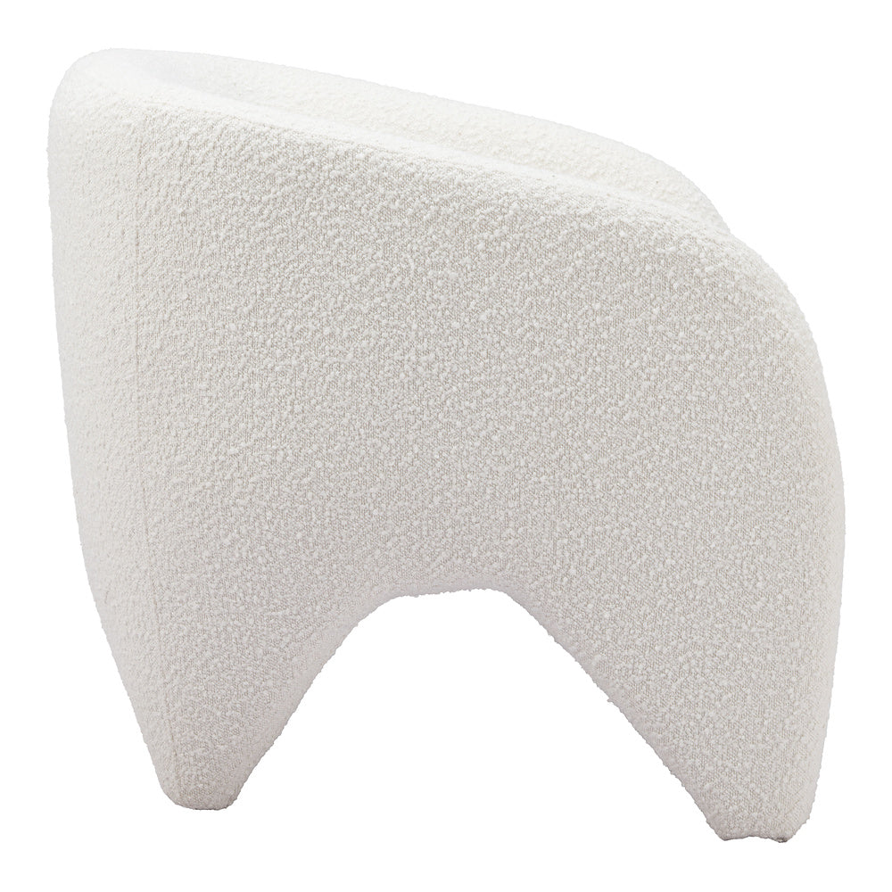 Sillón Ocasional para Recepción - ZUO LOPTA - Blanco - Asiento y Respaldo Tapizados en Tela Tipo Borrego