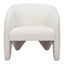 Sillón Ocasional para Recepción - ZUO LOPTA - Blanco - Asiento y Respaldo Tapizados en Tela Tipo Borrego