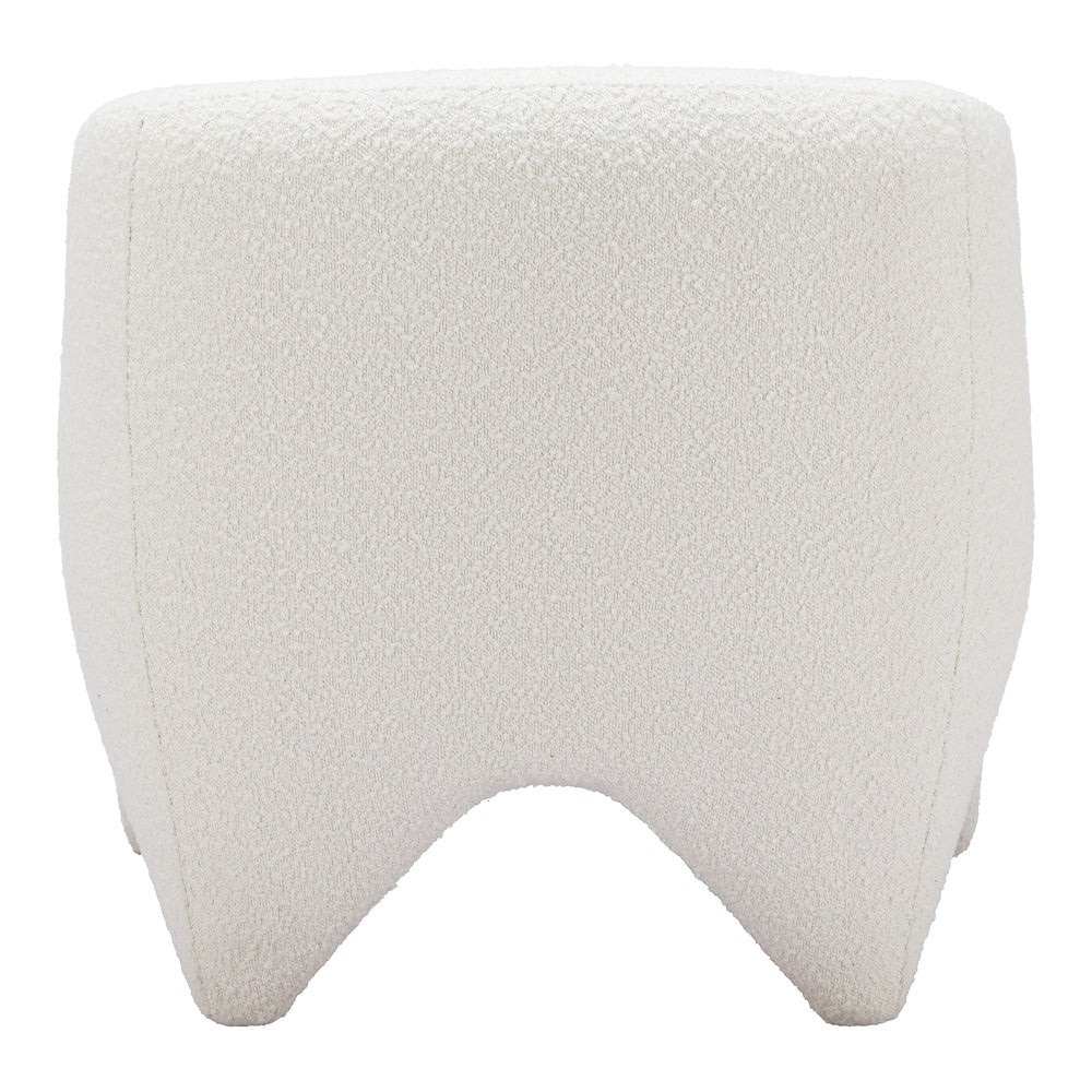 Sillón Ocasional para Recepción - ZUO LOPTA - Blanco - Asiento y Respaldo Tapizados en Tela Tipo Borrego