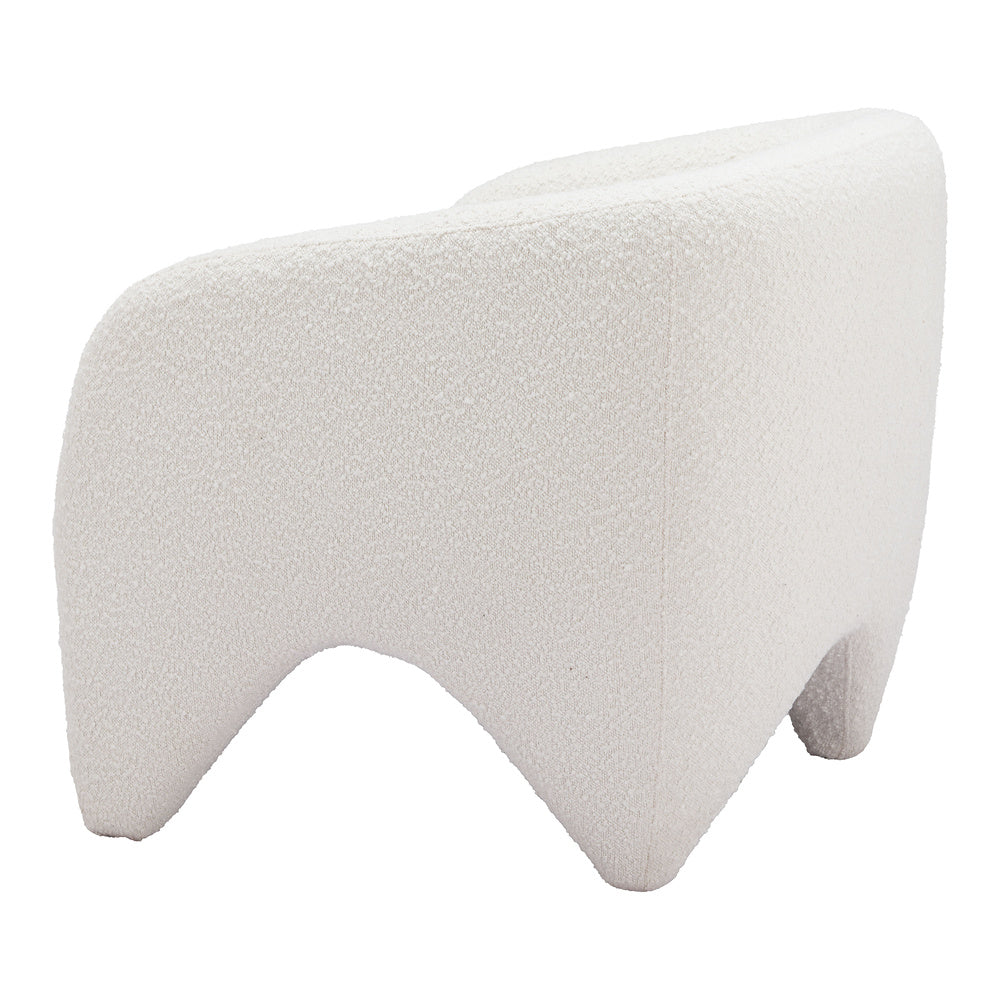 Sillón Ocasional para Recepción - ZUO LOPTA - Blanco - Asiento y Respaldo Tapizados en Tela Tipo Borrego