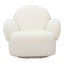 Silla Comercial para Comedor de Empresa - ZUO PILKA - Blanco - Asiento y Respaldo Tapizados en Tela Tipo Borrego